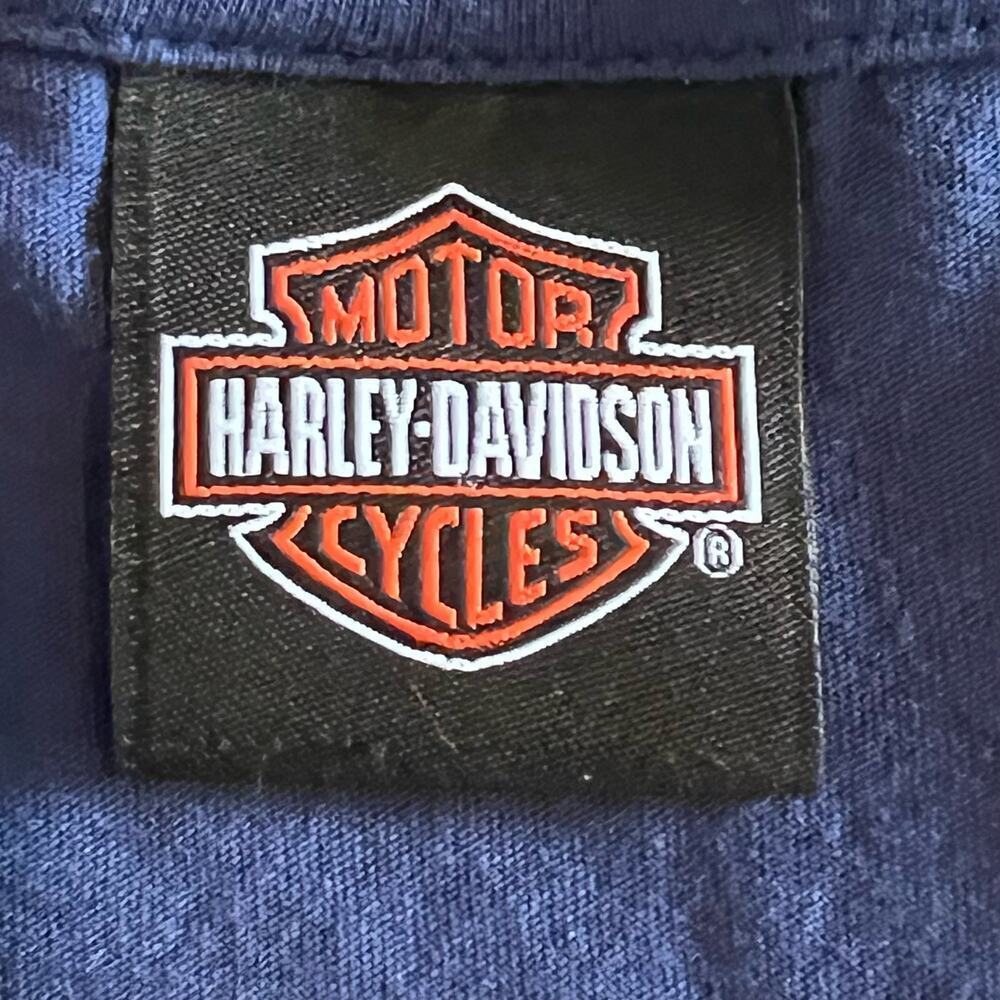 HARLEY DAVIDSON Mackinac Island Michigan Harley Davidson Blue Tee Sz L - Picture 4 of 5